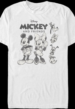 Mickey And Friends Sketches Disney T-Shirt