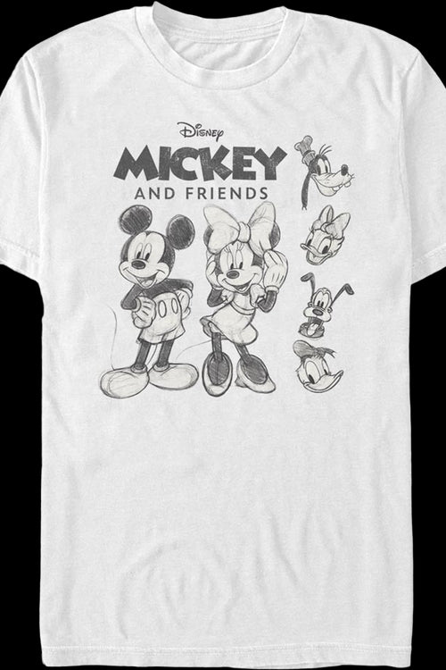 Mickey And Friends Sketches Disney T-Shirtmain product image