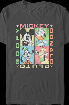 Mickey Donald Pluto Goofy Pop Art Disney T-Shirt