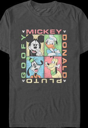 Mickey Donald Pluto Goofy Pop Art Disney T-Shirt
