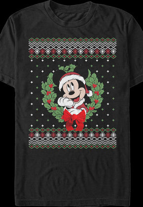 Mickey Mouse Faux Ugly Sweater Disney T-Shirt