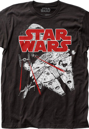 Millennium Falcon Chase Star Wars T-Shirt