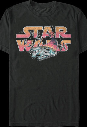 Millennium Falcon Flames Star Wars T-Shirt