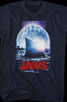 Moonlit Shark Fin Jaws T-Shirt