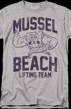 Mussel Beach Lifting Team SpongeBob SquarePants T-Shirt