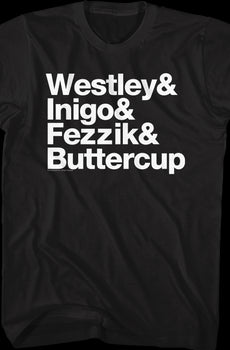 Names Princess Bride T-Shirt