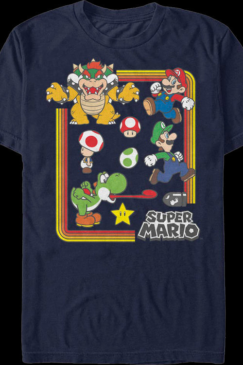 Navy Blue Nintendo Characters Super Mario Bros. T-Shirtmain product image