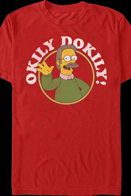 Red Ned Flanders Okily Dokily Simpsons T-Shirtmain product image