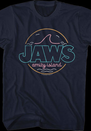 Neon Amity Island Sign Jaws T-Shirt