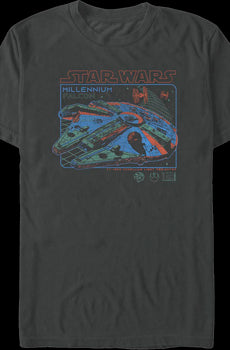 Neon Chase Millennium Falcon Star Wars T-Shirt