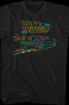 Neon DeLorean Back To The Future T-Shirt