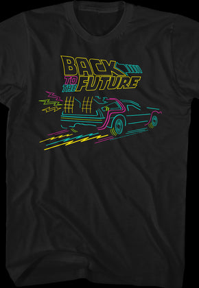Neon DeLorean Back To The Future T-Shirt