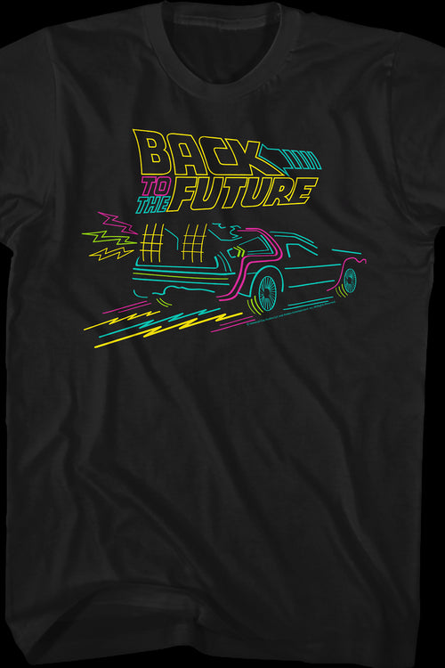 Neon DeLorean Back To The Future T-Shirtmain product image