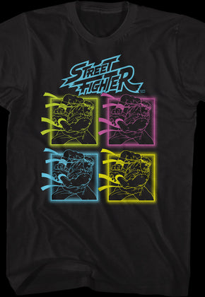 Neon Ryu Hadoken Street Fighter T-Shirt