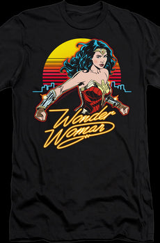 Neon Skyline Wonder Woman T-Shirt