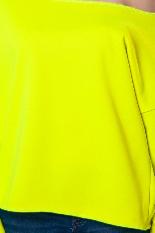 Neon Yellow Cut Off Sweatshirtmain product image