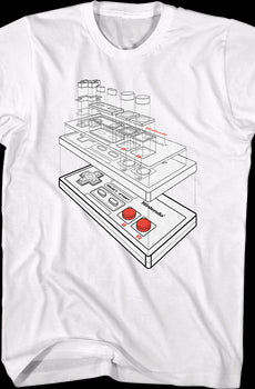 NES Controller Schematic Nintendo T-Shirt