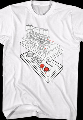NES Controller Schematic Nintendo T-Shirt