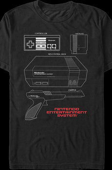 NES Schematic Nintendo T-Shirt