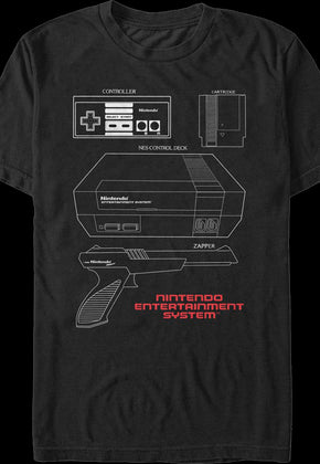 NES Schematic Nintendo T-Shirt