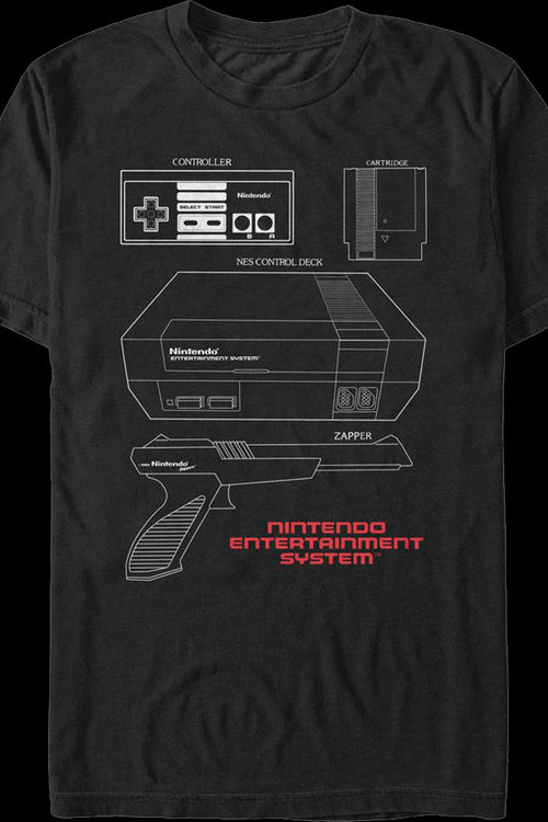 NES Schematic Nintendo T-Shirtmain product image