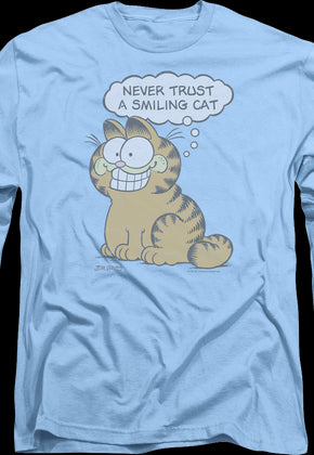Never Trust A Smiling Cat Garfield Long Sleeve Shirt