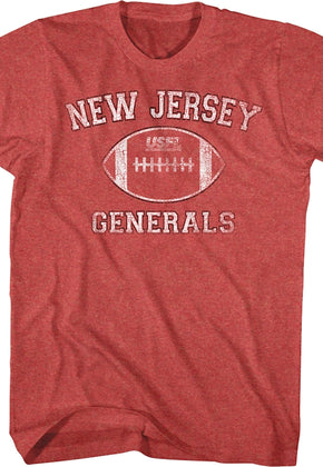 Red New Jersey Generals USFL T-Shirt