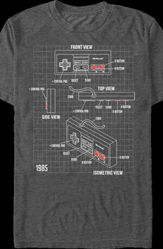 Nintendo Controller Schematic T-Shirt