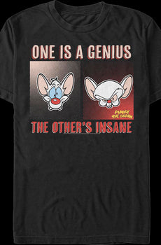 One is a Genius the Other is Insane Pinky and the Brain T-Shirt