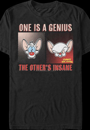 One is a Genius the Other is Insane Pinky and the Brain T-Shirt