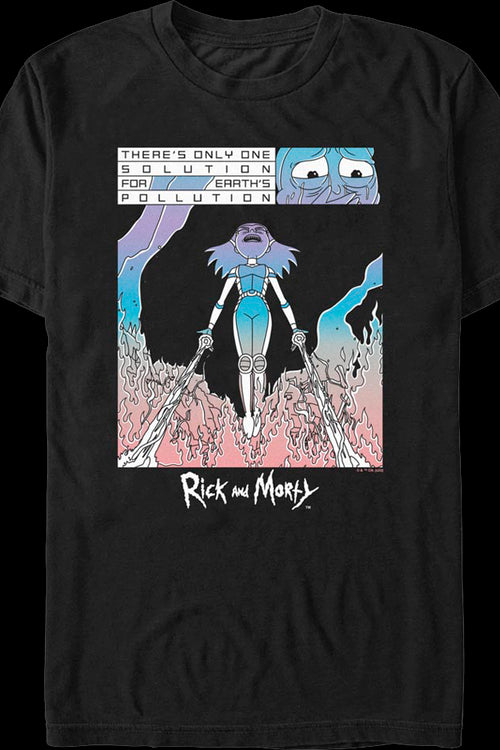 Only One Solution For Earth's Pollution Rick And Morty T-Shirtmain product image