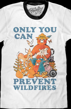 Only You Can Prevent Wildfires Smokey Bear Ringer Shirt