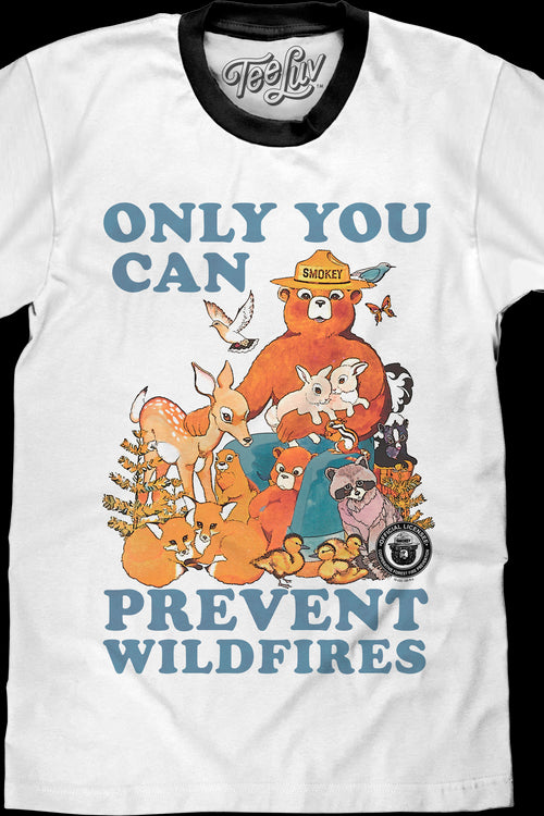 Only You Can Prevent Wildfires Smokey Bear Ringer Shirtmain product image