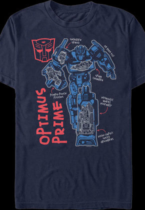 Optimus Prime Autobot Attributes Transformers T-Shirt