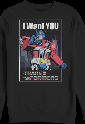 Optimus Prime I Want You Poster Transformers Sweatshirt