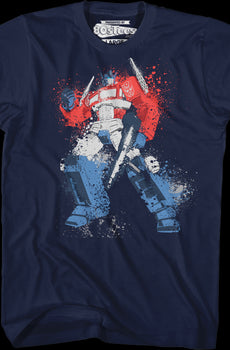 Optimus Prime Paint Splatter Transformers T-Shirt