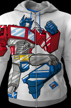 Optimus Prime Transformers Premium Zippered Hoodie