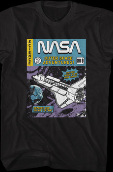 Outer Space Adventures Comic Book Cover NASA T-Shirt