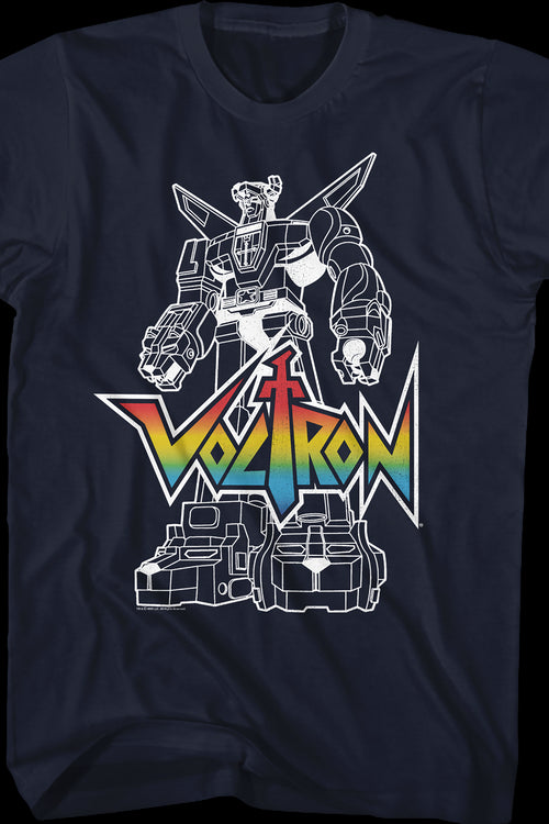 Outlined Defender of the Universe Voltron T-Shirtmain product image