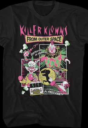 Panel Collage Killer Klowns From Outer Space T-Shirt