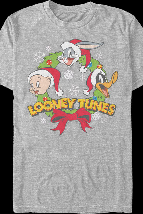 Porky Bugs Daffy Christmas Wreath Looney Tunes T-Shirtmain product image