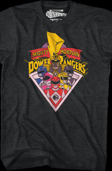 Rangers And Logo Mighty Morphin Power Rangers T-Shirt