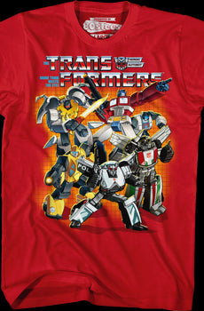 Red Autobots Collage Transformers T-Shirt