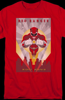 Red Ranger Poster Mighty Morphin Power Rangers T-Shirt