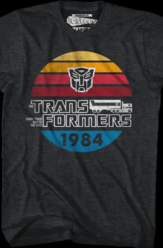 Retro 1984 Stripes Autobots Logo Transformers T-Shirt