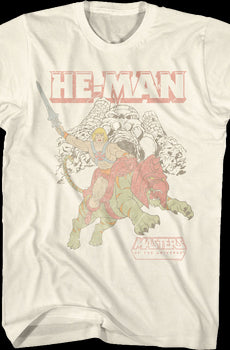 Retro He-Man & Battle Cat Masters of the Universe T-Shirt