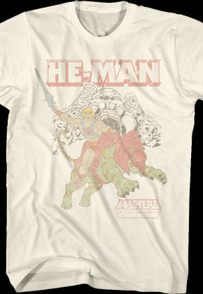Retro He-Man & Battle Cat Masters of the Universe T-Shirt