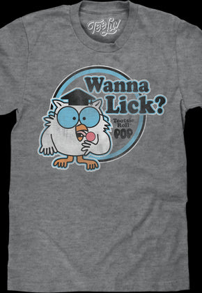 Retro Mr. Owl Wanna Lick? Tootsie Pop T-Shirt