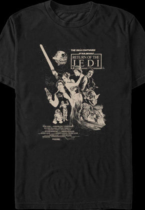 Return Of The Jedi Vintage Poster Star Wars T-Shirt