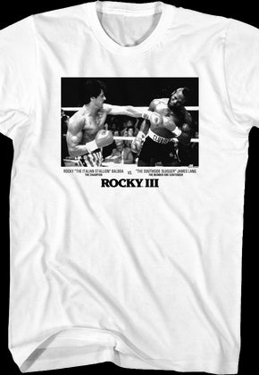 Rocky Balboa vs. Clubber Lang Black And White Photo Rocky III T-Shirt